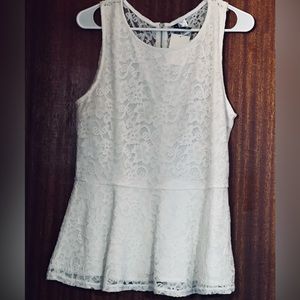 H&M Peplum Lace top size L white